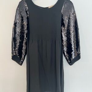 See By Chloe Kids Dress with Black and Silver Sequin Sleeves
